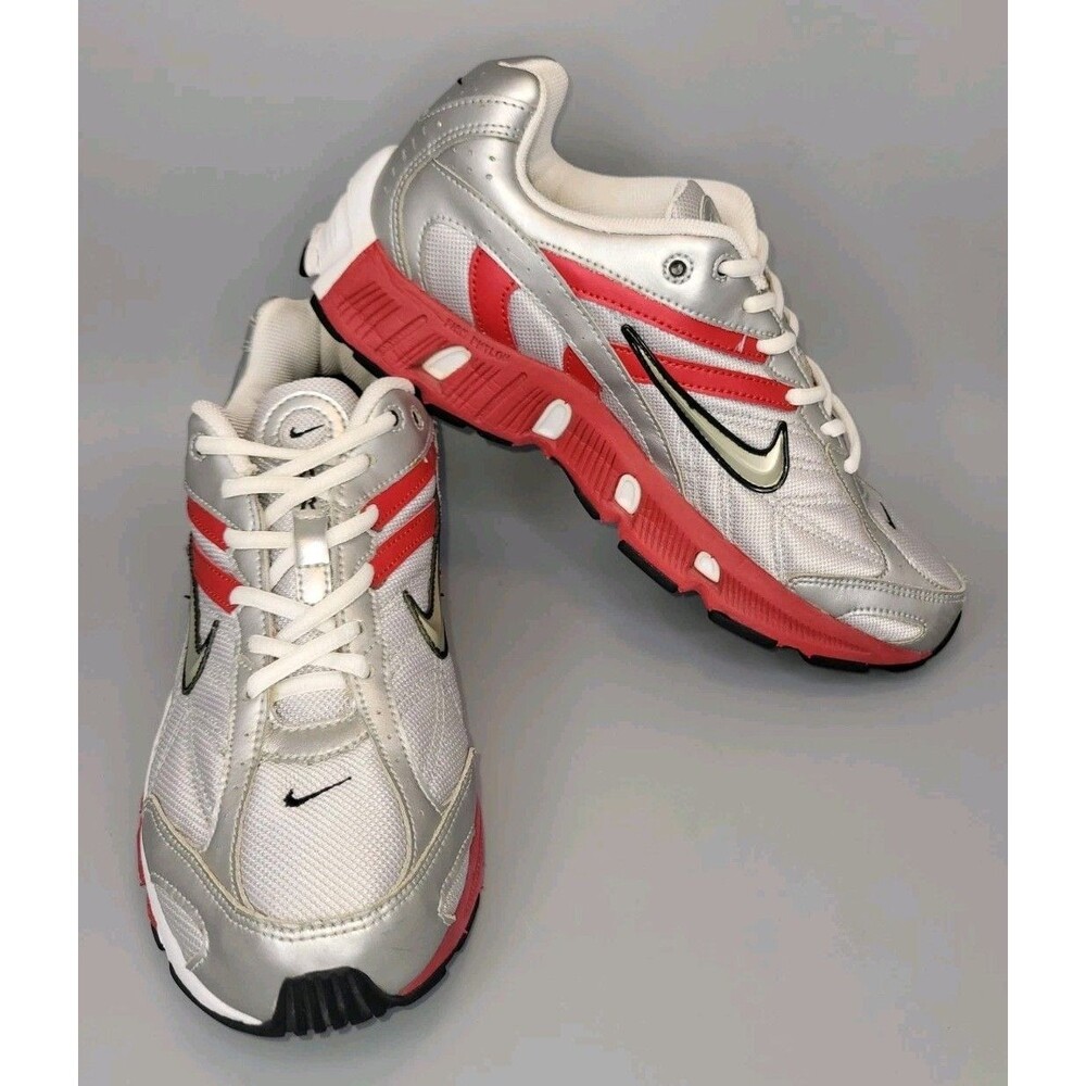 Nike Air Dual D Training Shoes Mens 10 Silver Red 313649 Outdoor Hiking Athletic